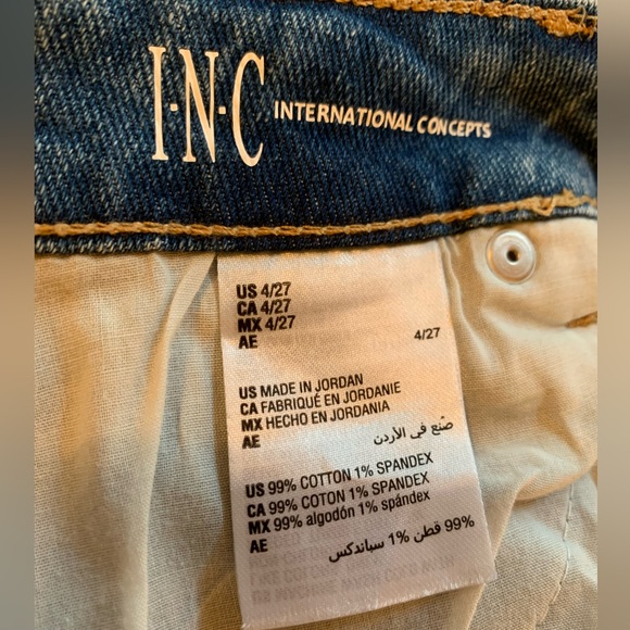 INC Denim Mom Jean size 4/27 light indigo metal rivet details along leg NWT - Picture 12 of 13